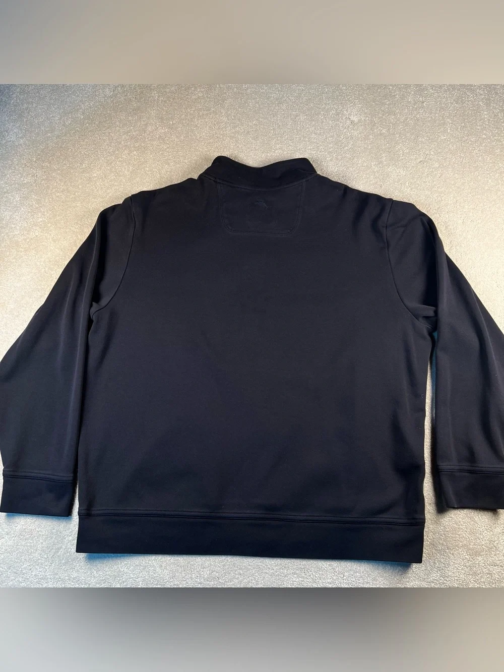 Tommy Bahama Shirt Black Quarter Zip Long Sleeve Business Casual Cotton Men's XL